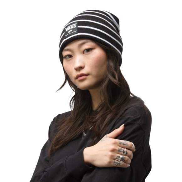 Vans MN Breaking Curf Beanie Black White Skateboarding Hat Women Men VN0A5GUV2UC - Picture 7 of 8